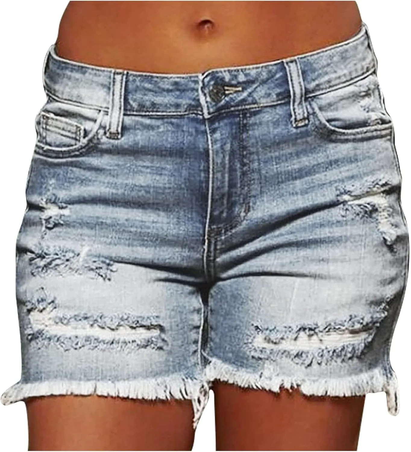2025 Women Destroyed Denim Shorts High Waisted Jean Shorts Sexy Ripped Jeans Stretch Distressed Denim Pants