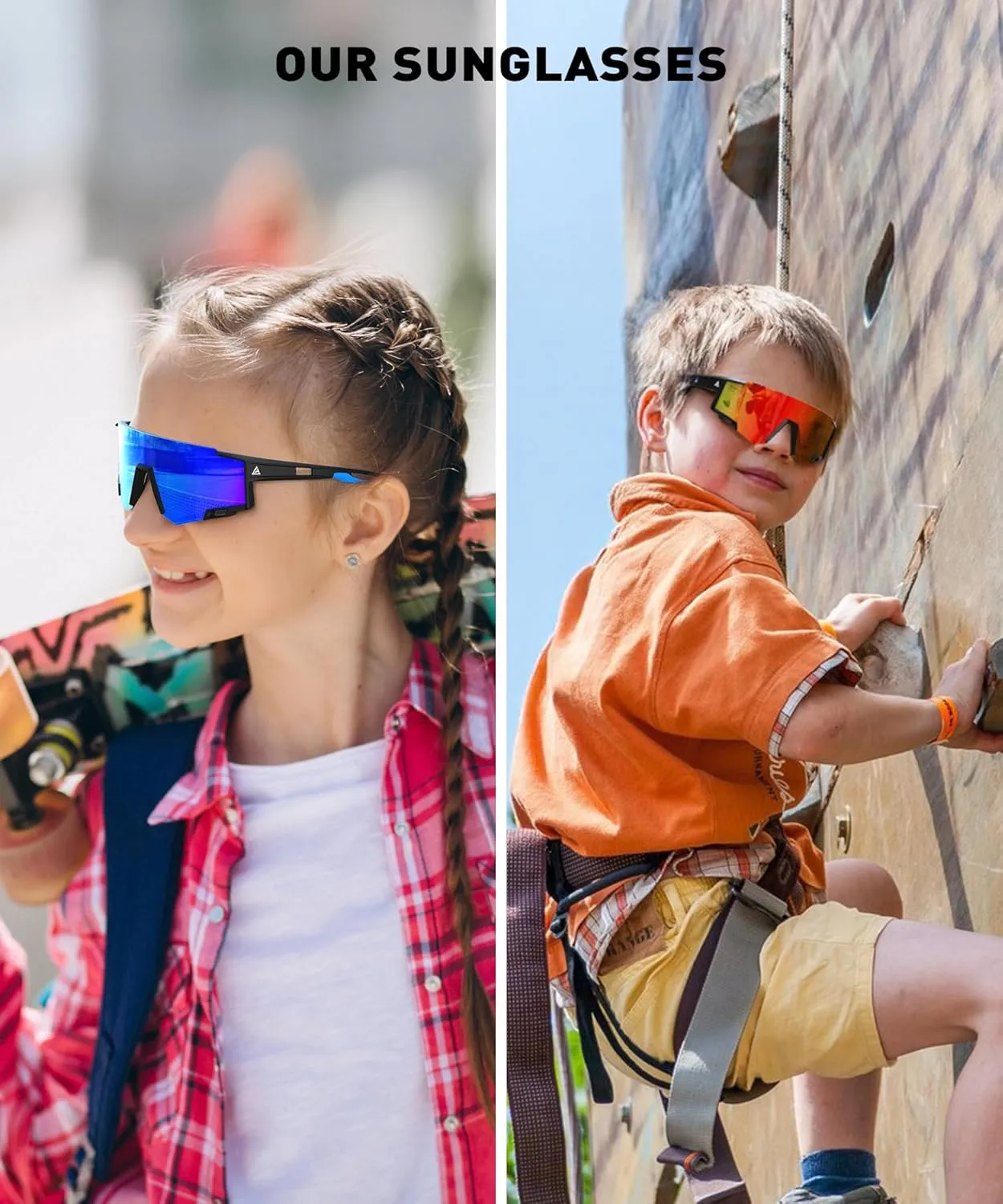 3 Pack Kids Polarized Sunglasses Youth Baseball Sunglasses for Boys Girls Age 6-14 Sports UV400 Protection SunGlasses