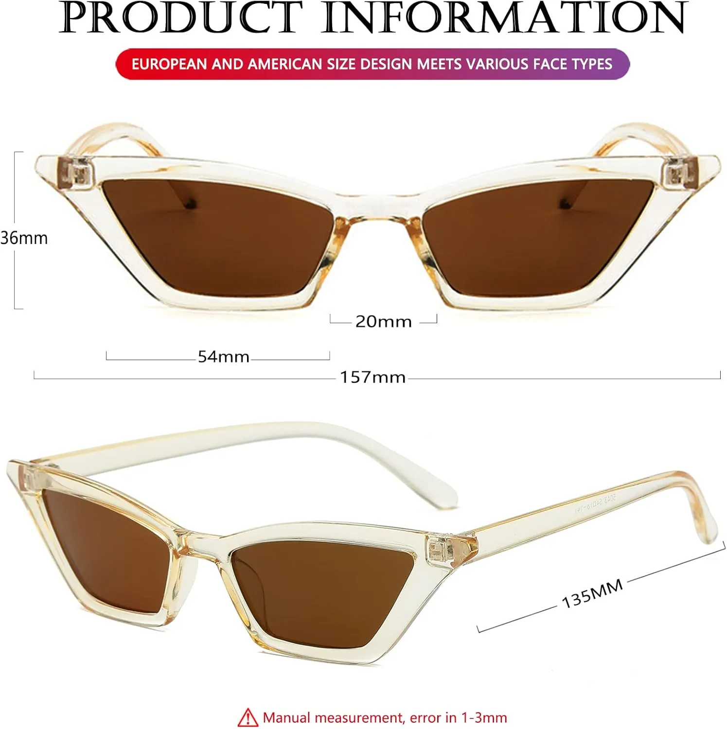 AIEYEZO Fashion Cat Eye Sunglasses for Women Small Frame Cateye Glasses Stylish Retro Cateye Shades