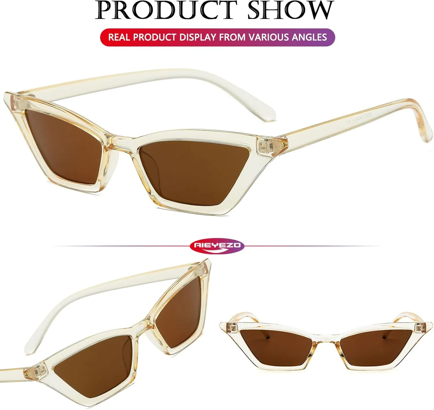 AIEYEZO Fashion Cat Eye Sunglasses for Women Small Frame Cateye Glasses Stylish Retro Cateye Shades