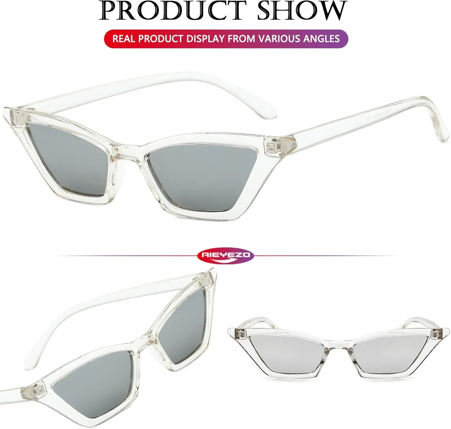 AIEYEZO Fashion Cat Eye Sunglasses for Women Small Frame Cateye Glasses Stylish Retro Cateye Shades