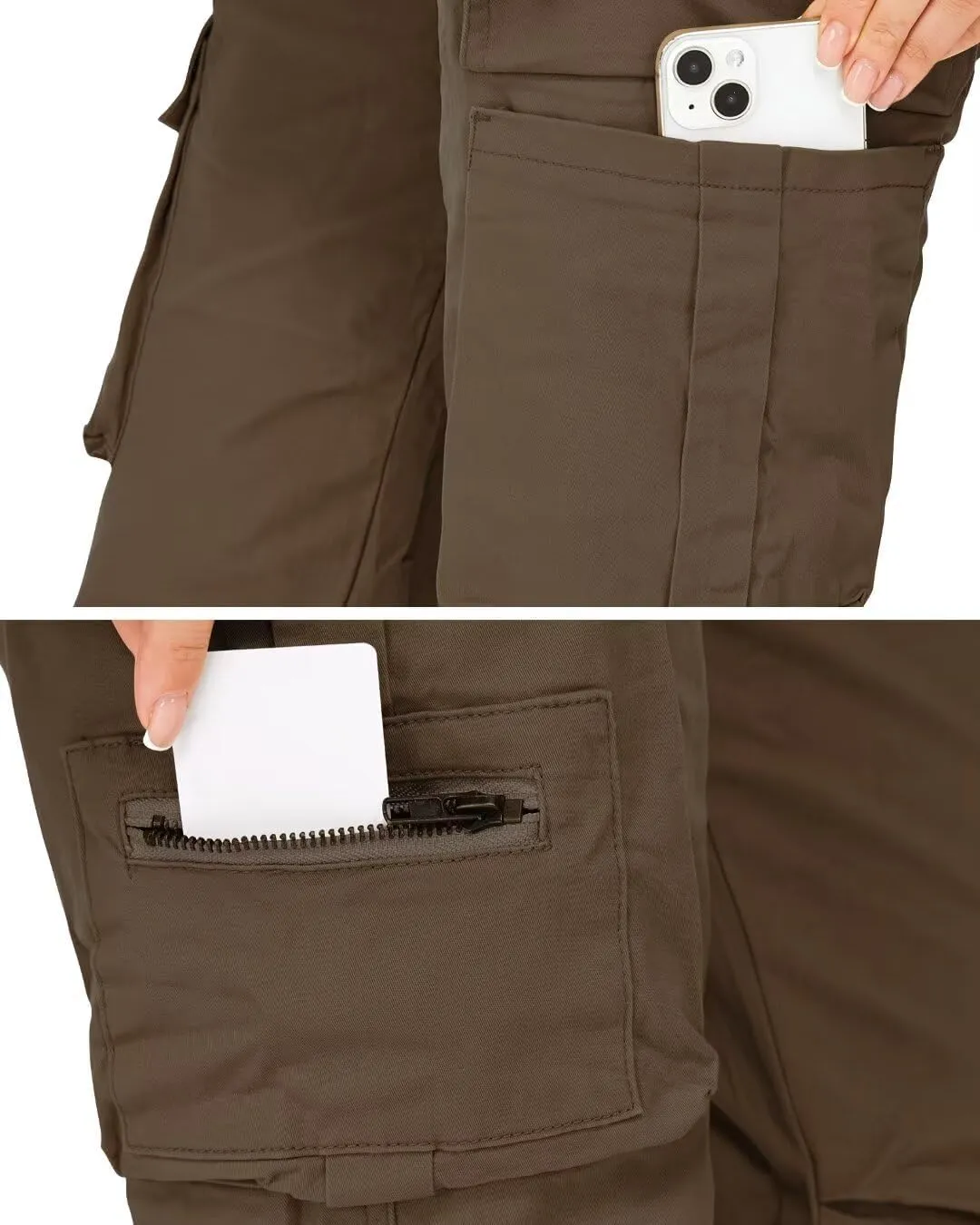 AKARMY Women's Relaxed Fit Cargo Pants Outdoor Sport Hiking Pants Casual Pants Parachute Pants with Zipper Pockets