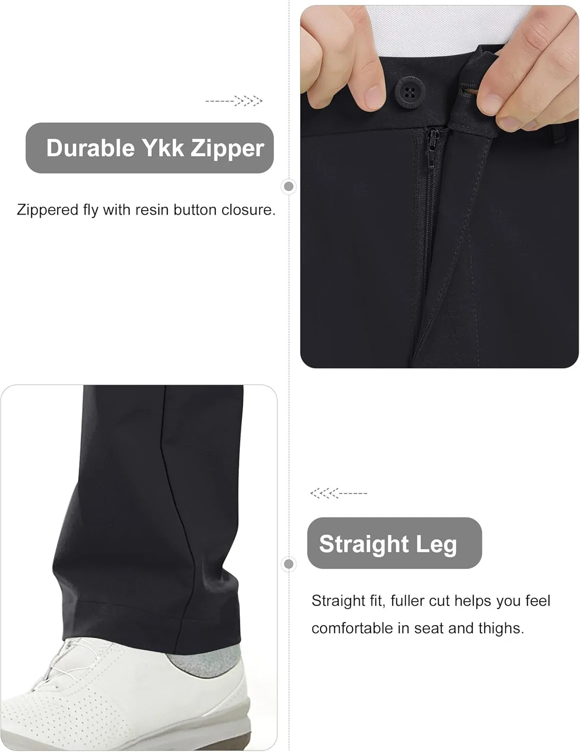 Bakery Men's Golf Pants Stretch Lightweight Straight Relaxed Fit Flat Front Pants