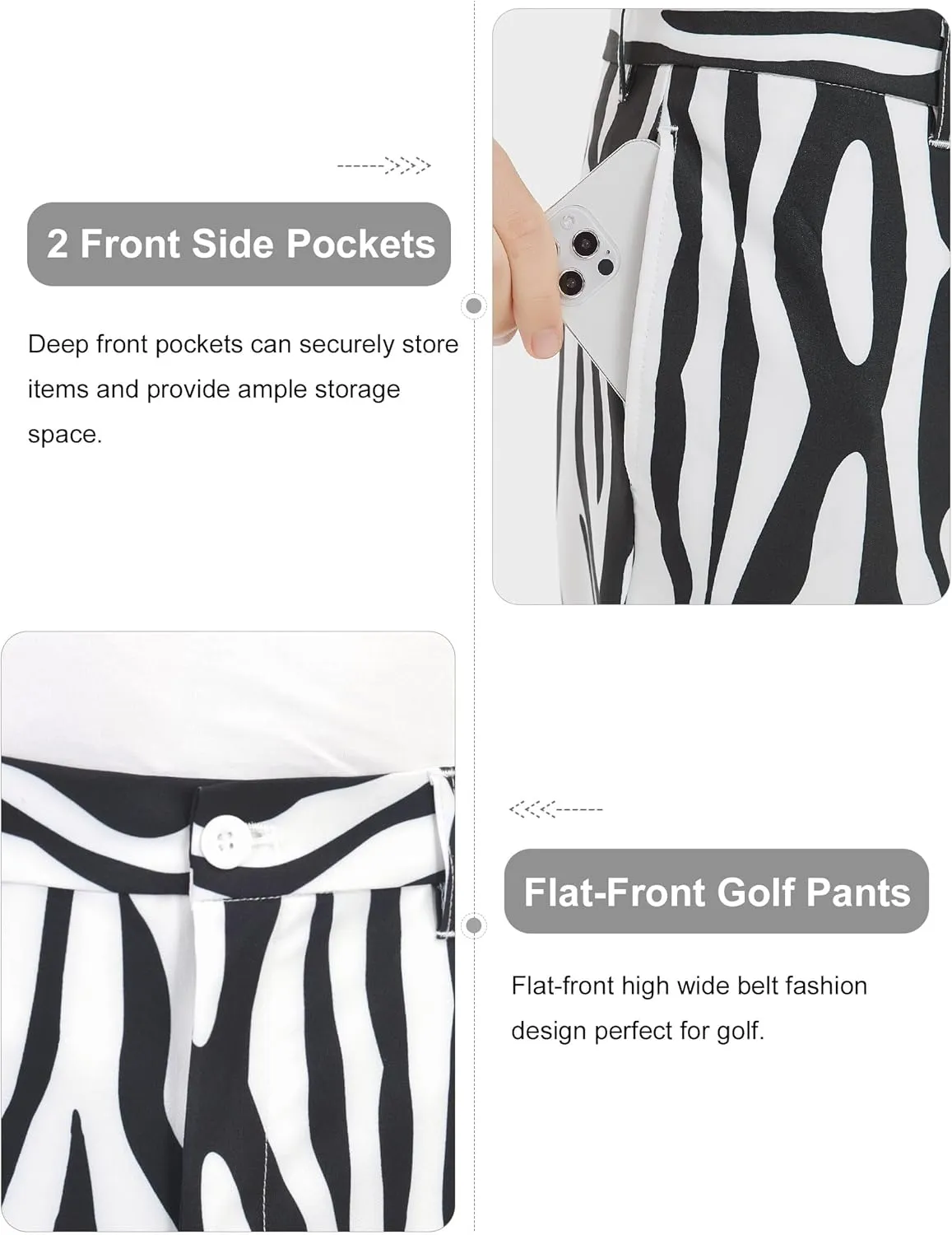 Bakery Men's Golf Pants Stretch Lightweight Straight Relaxed Fit Flat Front Pants