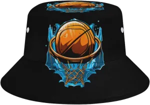 Basketball Hoop Sports Basketball Sun Hats Bucket Hat Wide Brim Fishing Hat Summer Hat for Fishing, Hiking, Camping