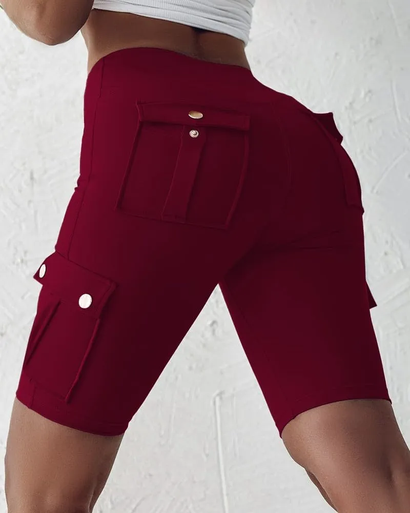 Biker Shorts for Women Tummy Control Butt Lifting Shorts Knee Length High Waist Short Leggings Gym Workout Shorts