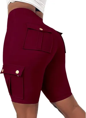 Biker Shorts for Women Tummy Control Butt Lifting Shorts Knee Length High Waist Short Leggings Gym Workout Shorts