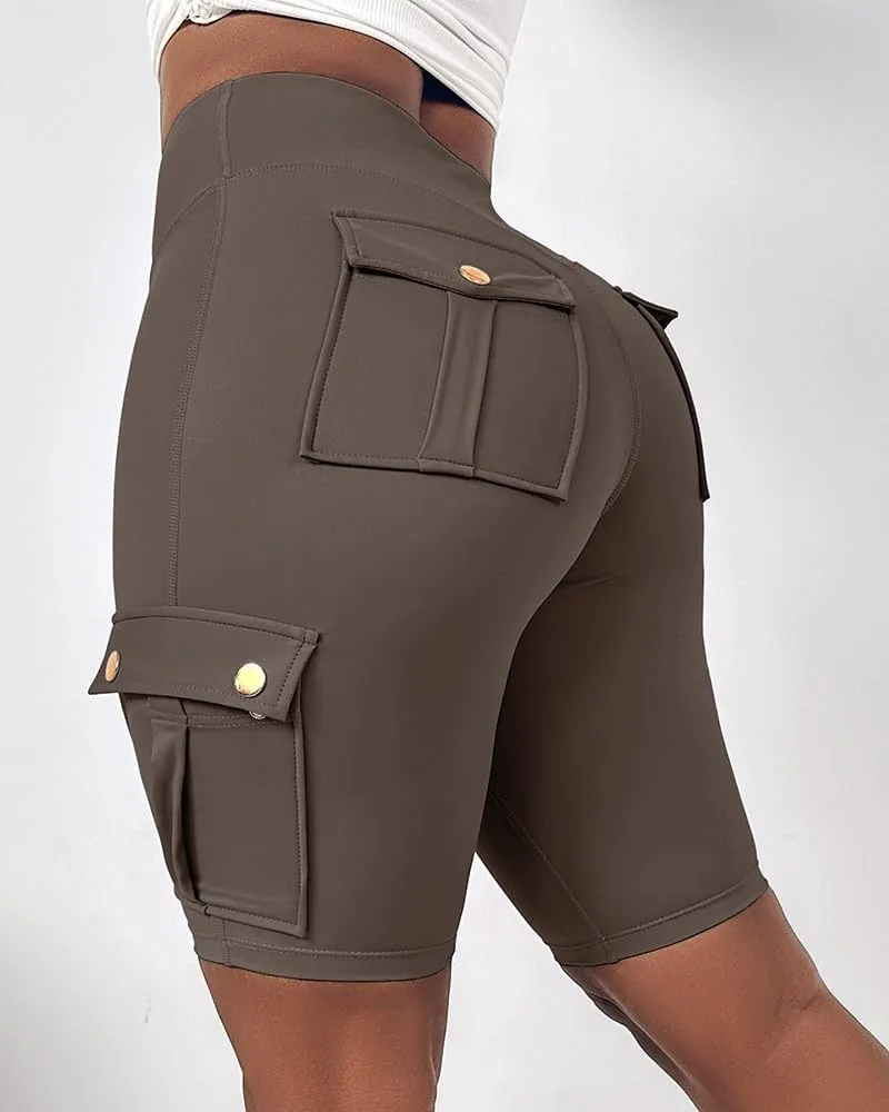 Biker Shorts for Women Tummy Control Butt Lifting Shorts Knee Length High Waist Short Leggings Gym Workout Shorts