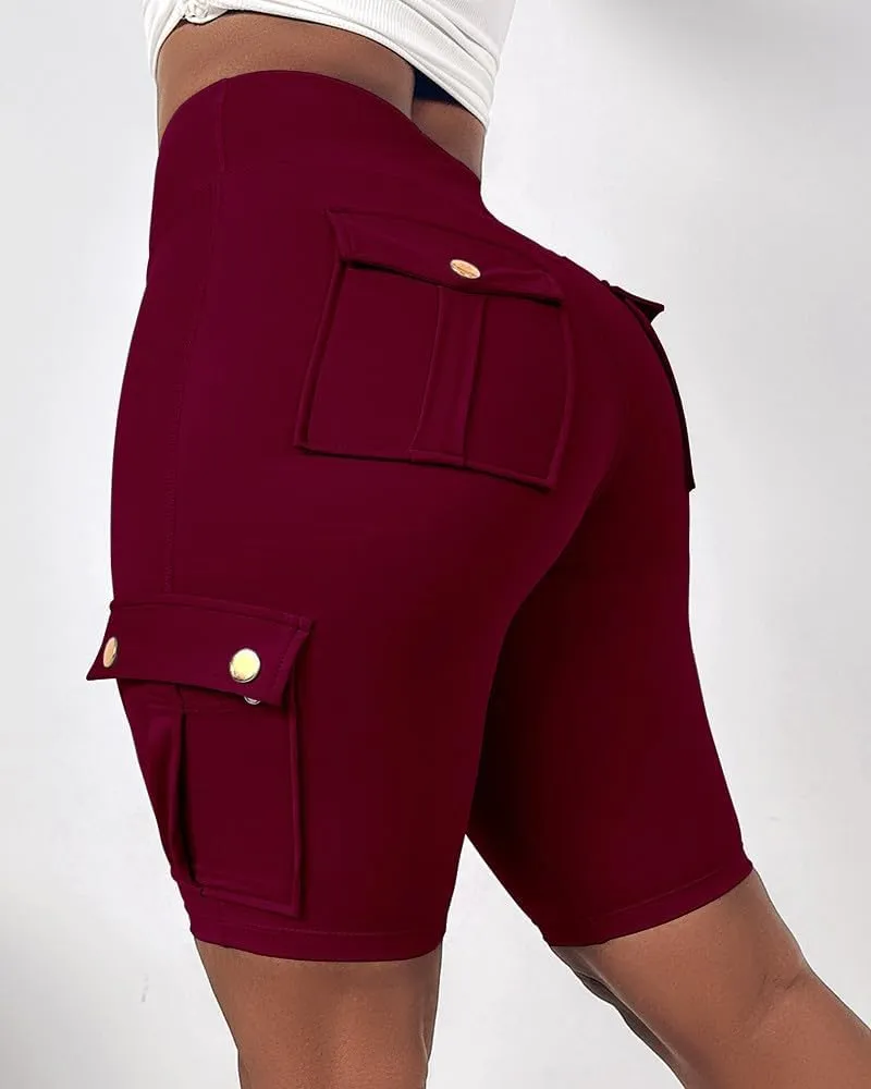 Biker Shorts for Women Tummy Control Butt Lifting Shorts Knee Length High Waist Short Leggings Gym Workout Shorts