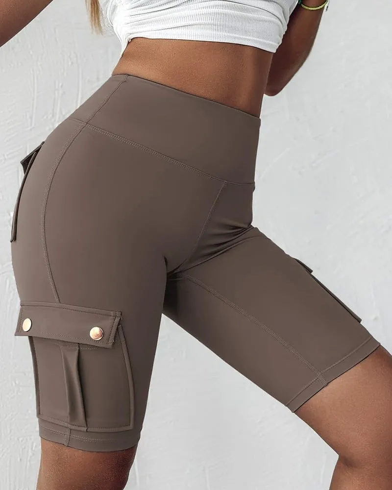 Biker Shorts for Women Tummy Control Butt Lifting Shorts Knee Length High Waist Short Leggings Gym Workout Shorts