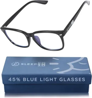 Blue Light Blocking Glasses for Computer, TV, Gaming Improve Sleep by Naturally Producing Melatonin for Women   Men - Daytime Clear Lens - Black Wayfarer Frame
