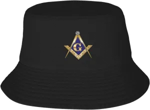 Blue Masonic Bucket hat Women Sun Hat Men Summer Travel Beach Sun Hat Packable Fashion Fisherman Cap