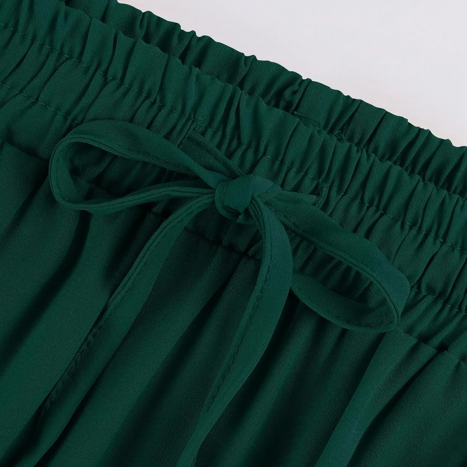 Boho Skirt for Women High Waist A Line Flowy Tiered Skirts Summer Floral Pleated Ruffle Long Maxi Skirt with Pockets