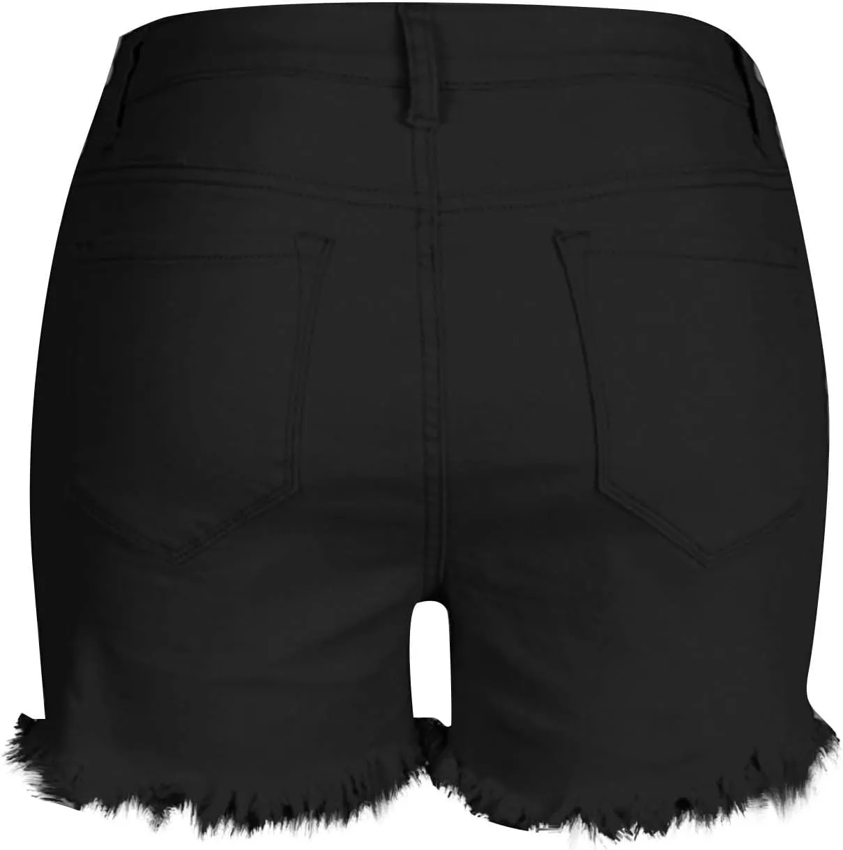 BTDECLAR Women's Raw Hem Jeans Shorts High Waisted Stretchy Frayed Distressed Denim Shorts Slim Casual Comfy Cargo Shorts