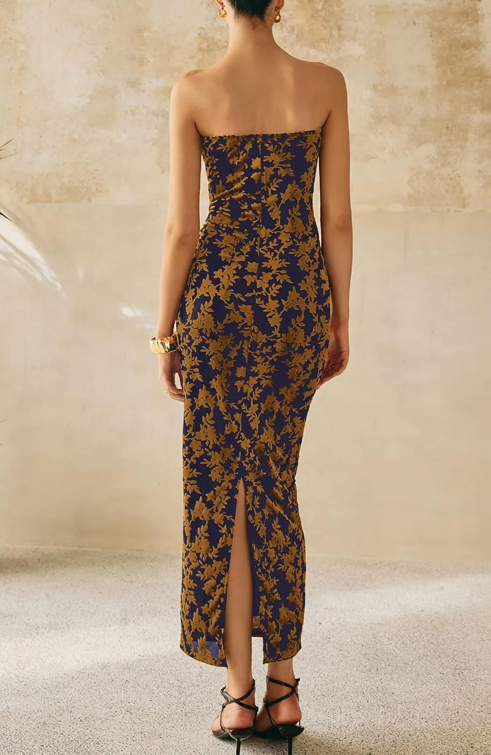 BTFBM Women Spring Dresses 2025 Elegant Wedding Guest Dresses Bodycon Tube Maxi Dress Split Floral Cocktail Dress