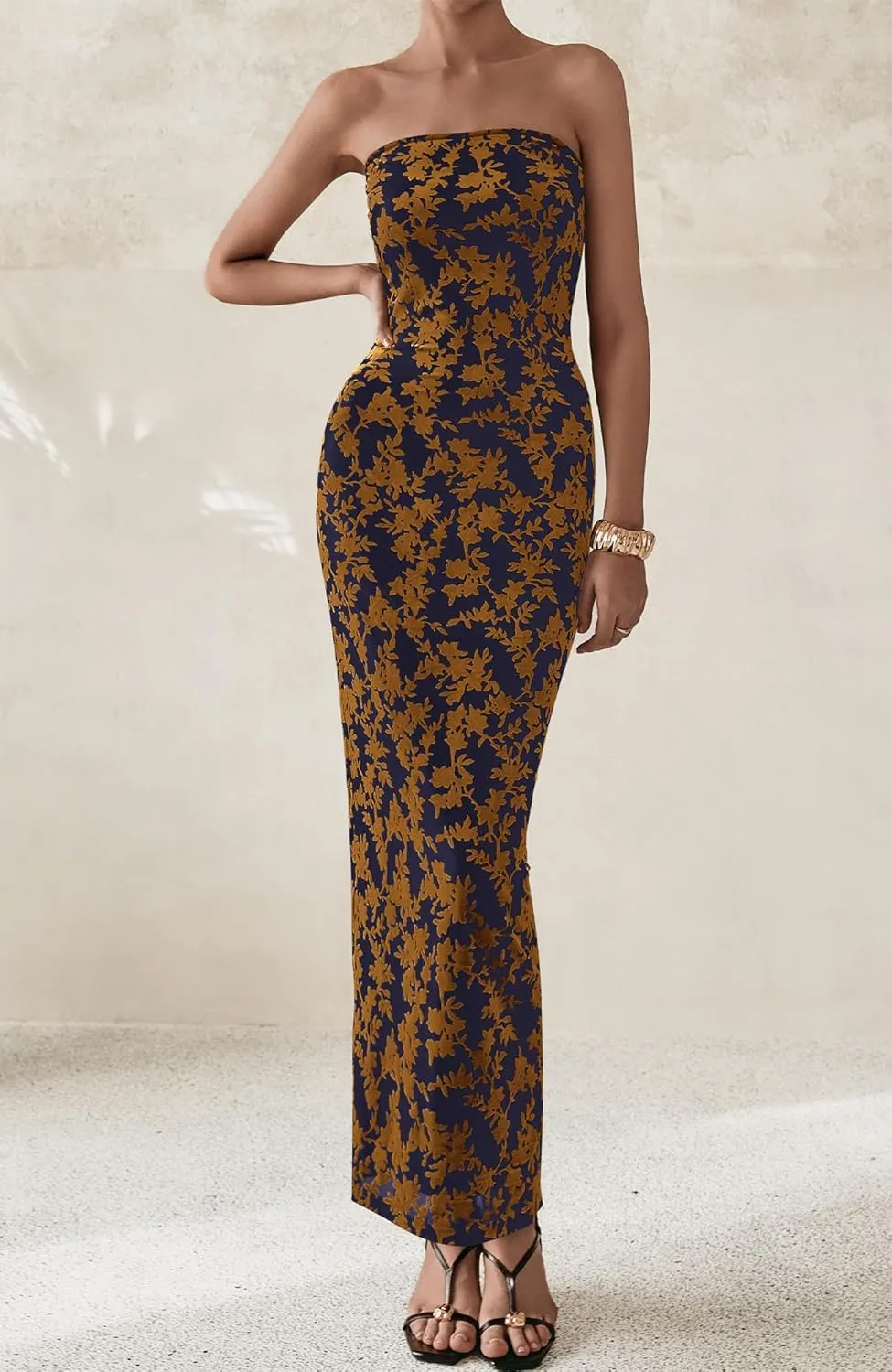 BTFBM Women Spring Dresses 2025 Elegant Wedding Guest Dresses Bodycon Tube Maxi Dress Split Floral Cocktail Dress