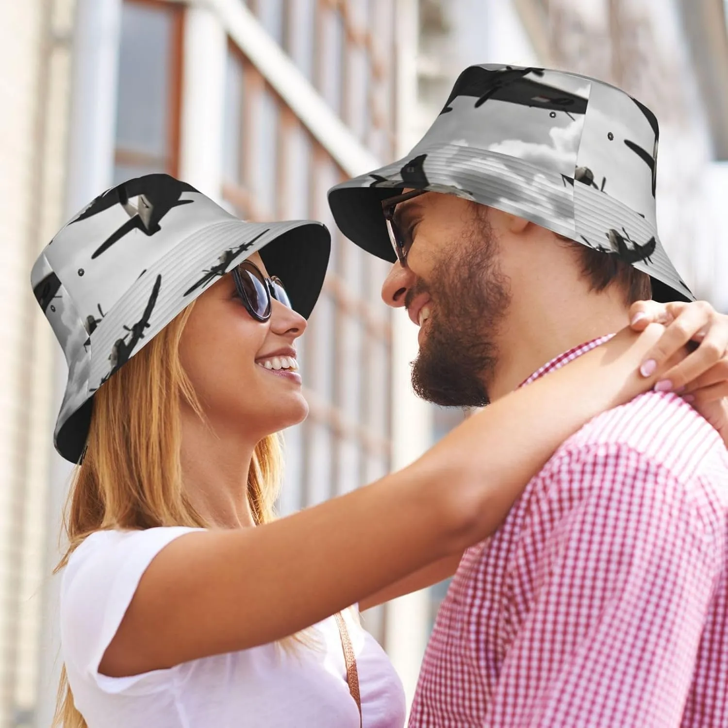 Bucket Hat Wide Brim Sun Hat Big Black Wolf with red Eyes Fishing Hat Unisex Fishing Cap for Travel Beach