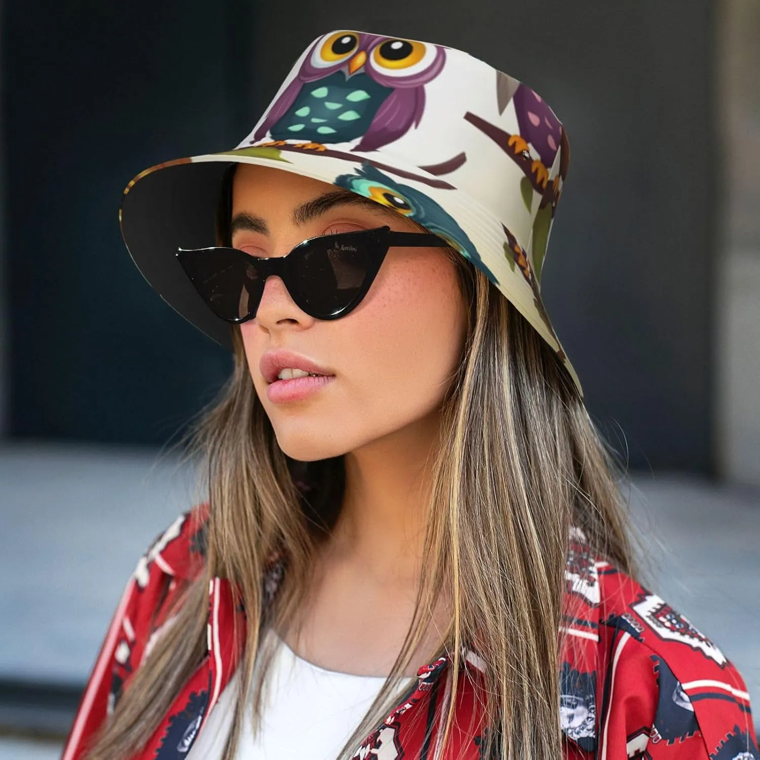 Bucket Hat Wide Brim Sun Hat Rooster and Chicken Fishing Hat Unisex Fishing Cap for Travel Beach