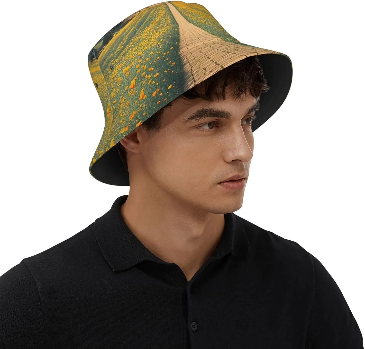 Bucket Hat Wide Brim Sun Hat Smiling Fishing Hat Unisex Fishing Cap for Travel Beach
