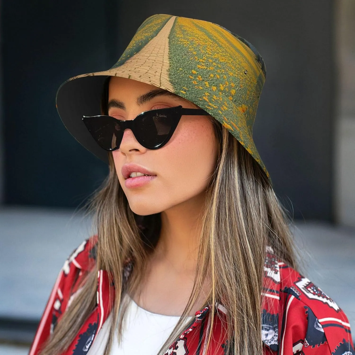 Bucket Hat Wide Brim Sun Hat Smiling Fishing Hat Unisex Fishing Cap for Travel Beach