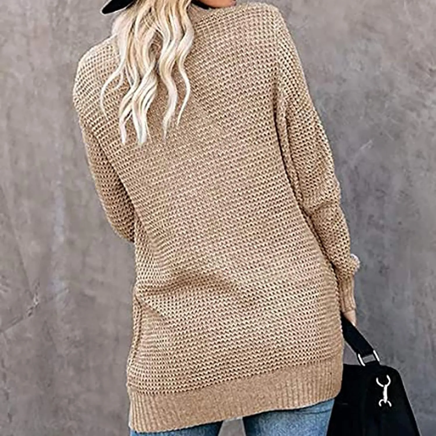 Cardigan Sweaters for Women Lightweight Long Sleeve Open Front Coat Casual Loose Knit Outwear with Pockets