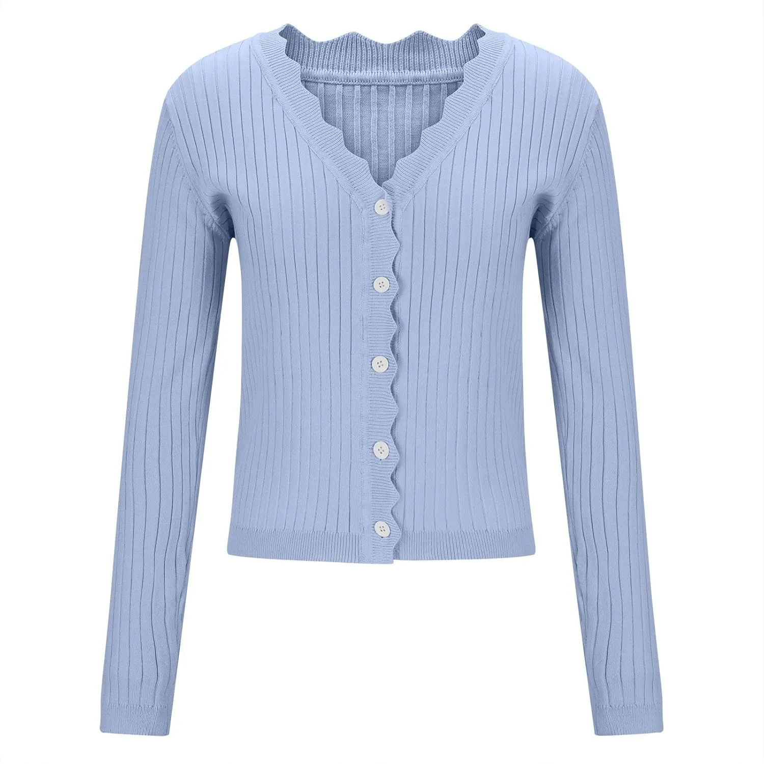 Cardigans for Women Trendy Cropped Solid Open Front Coat Fall Sweaters Vintage Womens Long Sleeve Tops Button Down