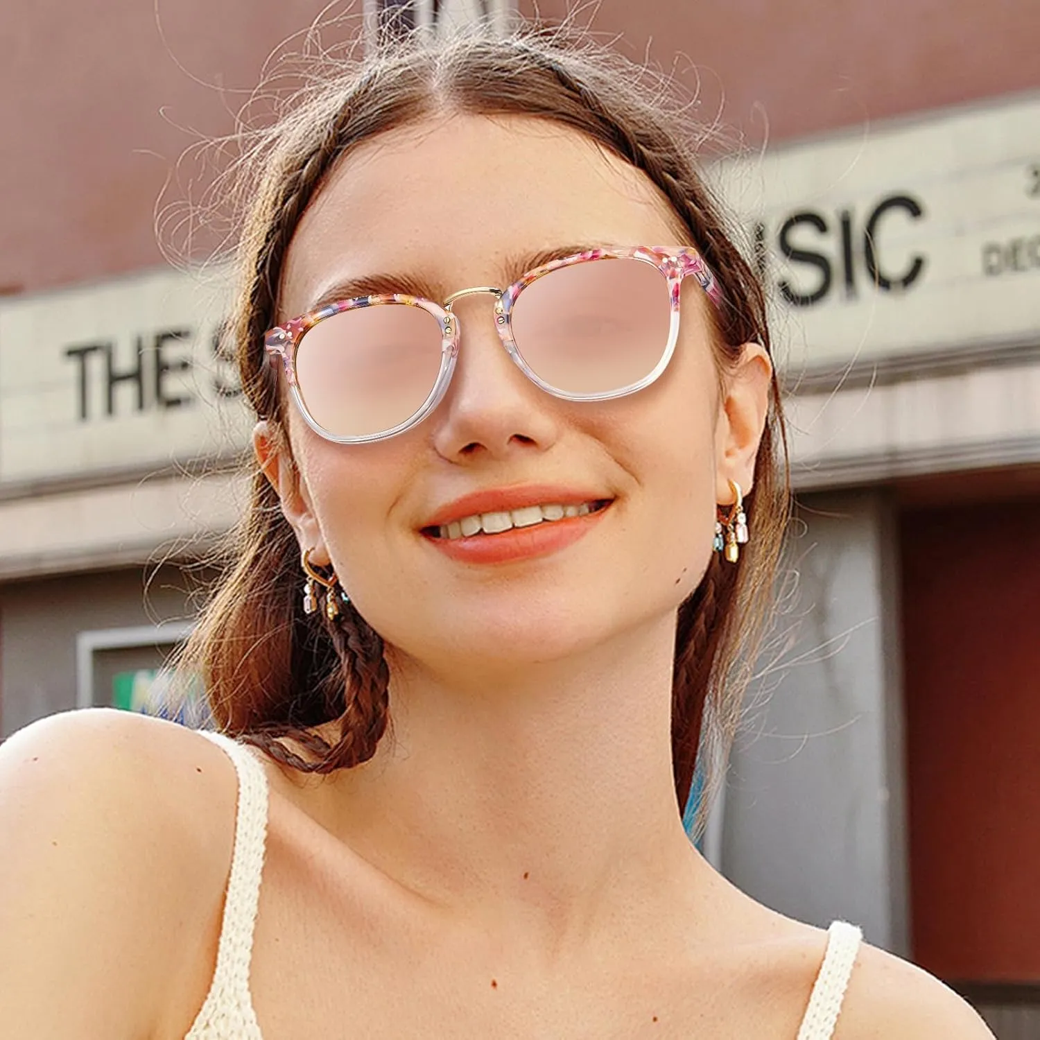 CARFIA Fashion Acetate Polarized Womens Sunglasses Small Face Retro Metal Bridge Sunnies CA5015