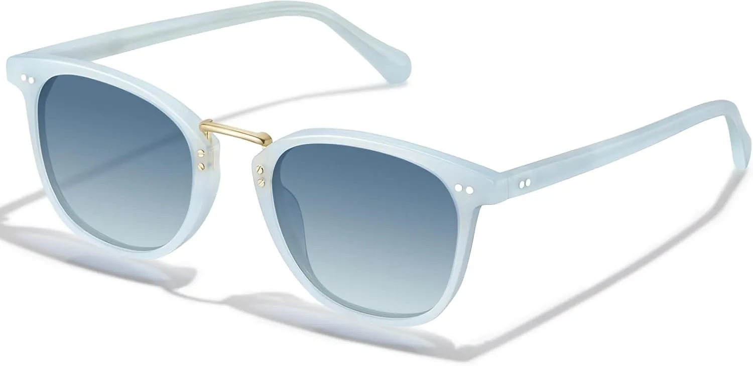 CARFIA Fashion Acetate Polarized Womens Sunglasses Small Face Retro Metal Bridge Sunnies CA5015