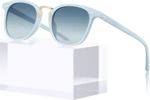 CARFIA Fashion Acetate Polarized Womens Sunglasses Small Face Retro Metal Bridge Sunnies CA5015