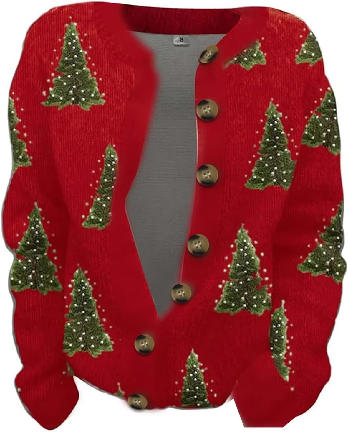 Christmas Cardigan for Women 2024 Ugly Xmas Knit Button Down Open Front Cardigan Sweater Winter Warm Coat Outwaer