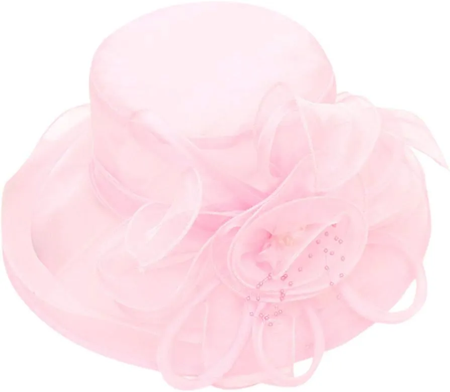 Church Hat for Women Kentuck𝚢-Derby Tea Party Wedding Dress Hats with Rhineston𝚎 2025 Derby Hat Sun Hat