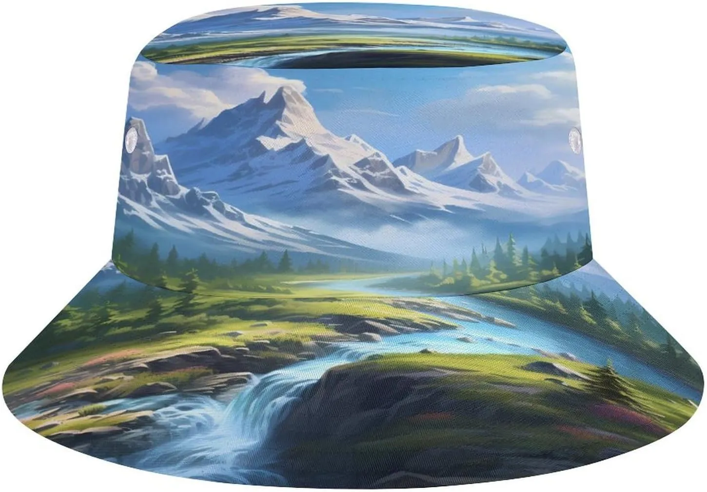 Cloud Mountain Forests Bucket Hat Summer Sun Hat Fishing Cap for Men Women for Beach
