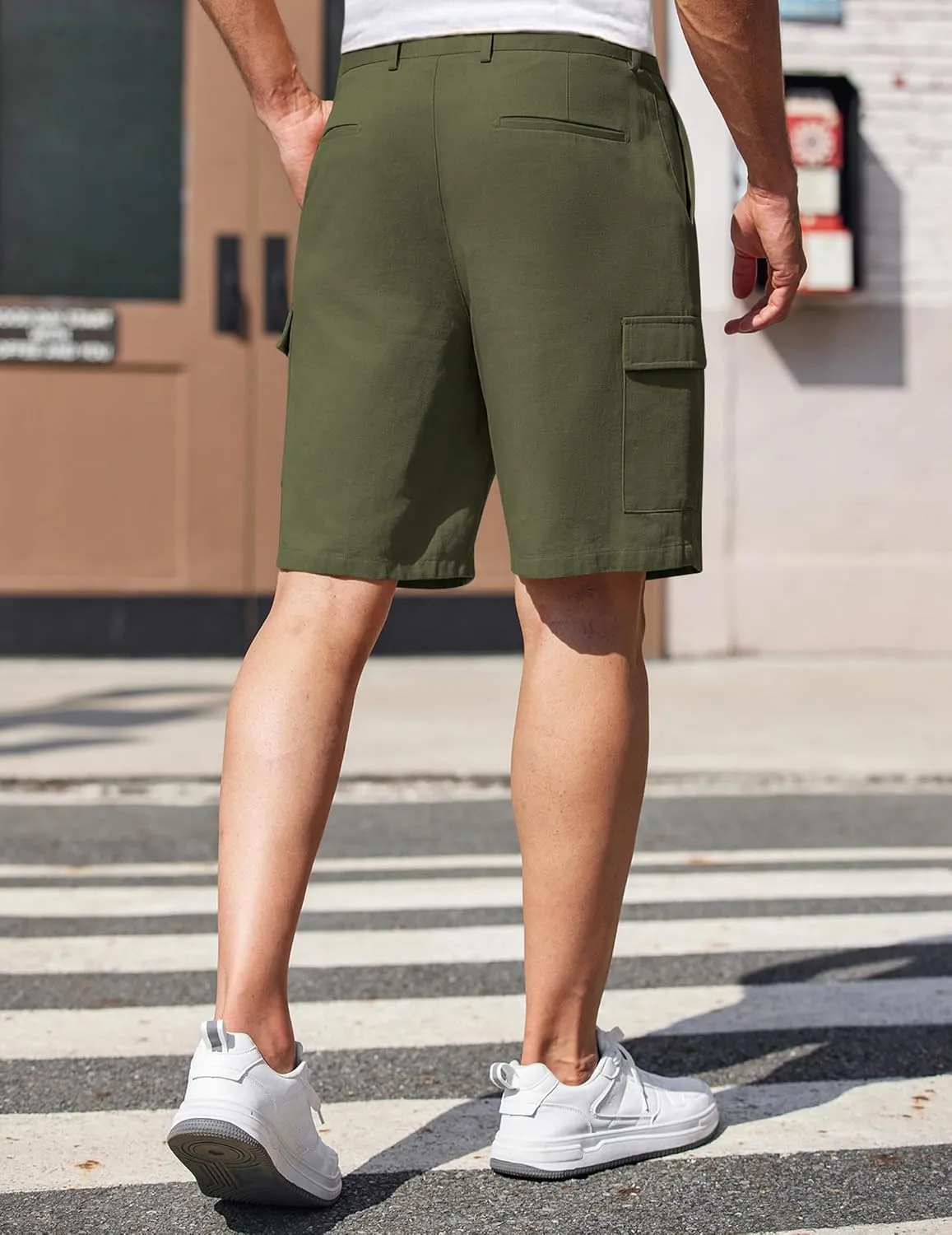 COOFANDY Men's Cargo Shorts 9" Relaxed Fit Casual Shorts Internal Drawstring Outdoor Hiking Shorts with Multi Pockets