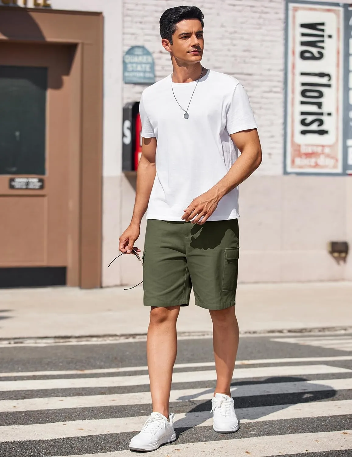 COOFANDY Men's Cargo Shorts 9" Relaxed Fit Casual Shorts Internal Drawstring Outdoor Hiking Shorts with Multi Pockets