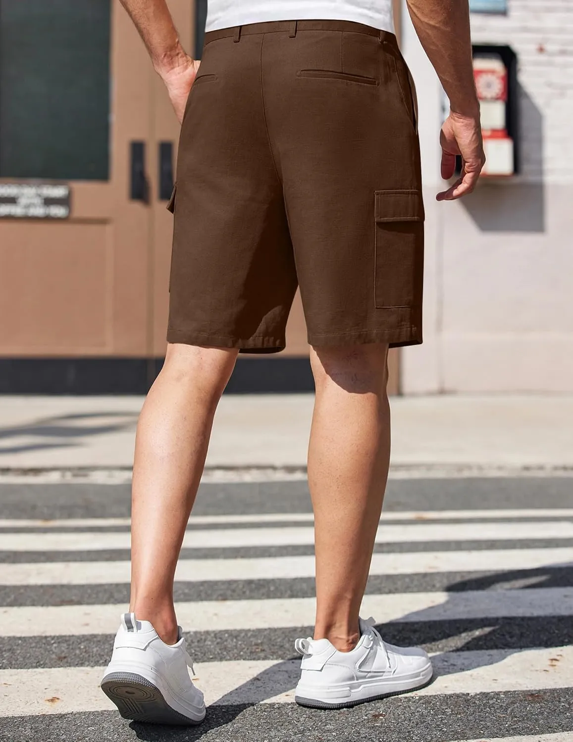 COOFANDY Men's Cargo Shorts 9" Relaxed Fit Casual Shorts Internal Drawstring Outdoor Hiking Shorts with Multi Pockets