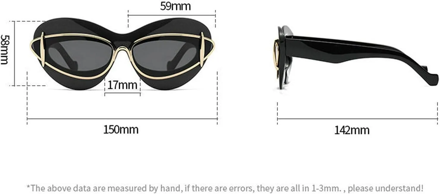COTIA Cat Eye Sunglasses Women Vintage Y2k Punk Sun Glasses for Men Double Frame Retro Fashion Cateye Eyewear Glasses W35