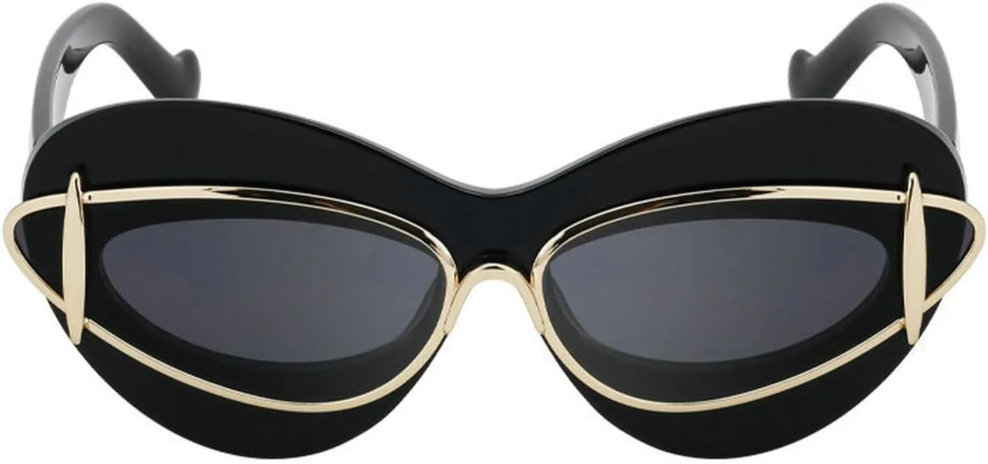 COTIA Cat Eye Sunglasses Women Vintage Y2k Punk Sun Glasses for Men Double Frame Retro Fashion Cateye Eyewear Glasses W35