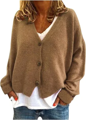 Cropped Cardigan for Women Button Down Open Front Fuzzy Fleece Solid Color Cardigans Casual Teddy Coat Trendy Fall Sweaters
