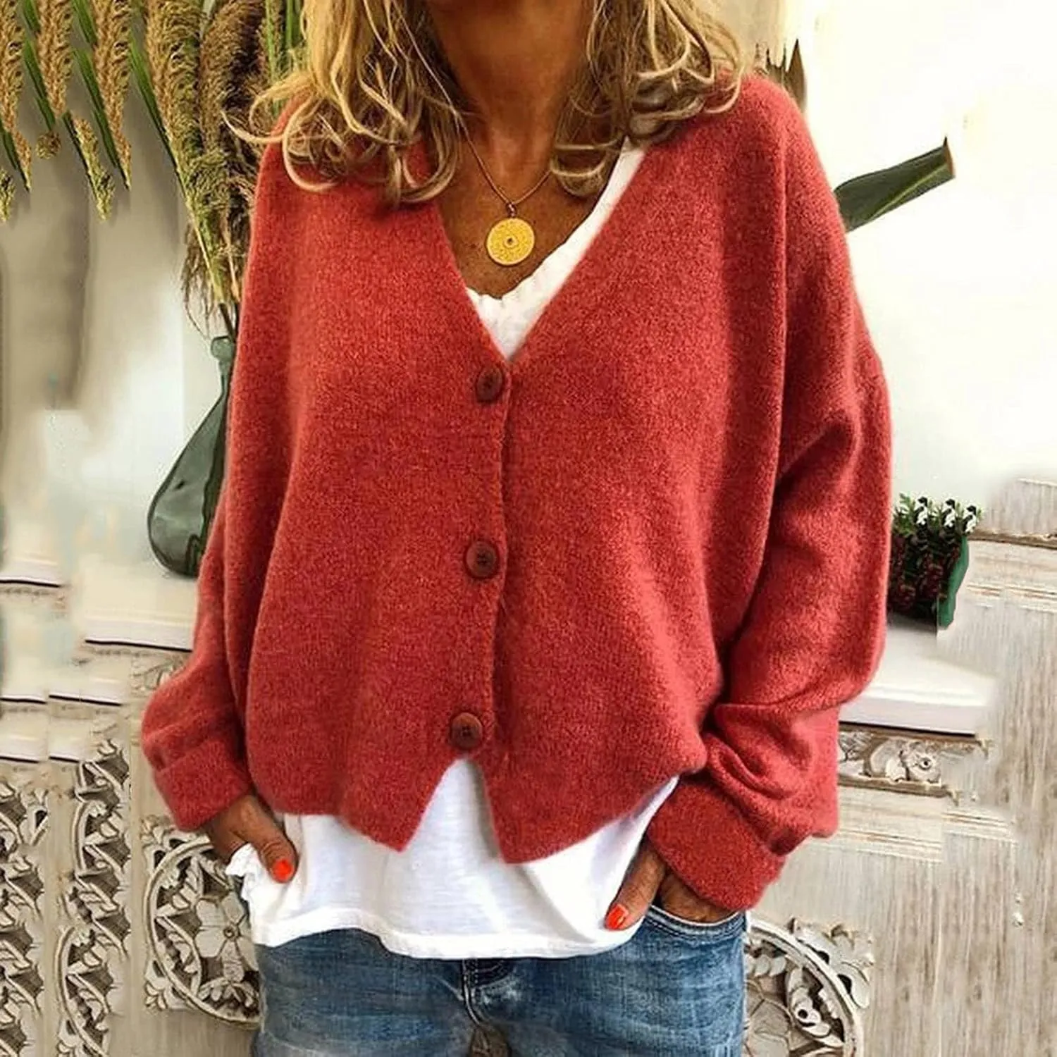 Cropped Cardigan for Women Button Down Open Front Fuzzy Fleece Solid Color Cardigans Casual Teddy Coat Trendy Fall Sweaters