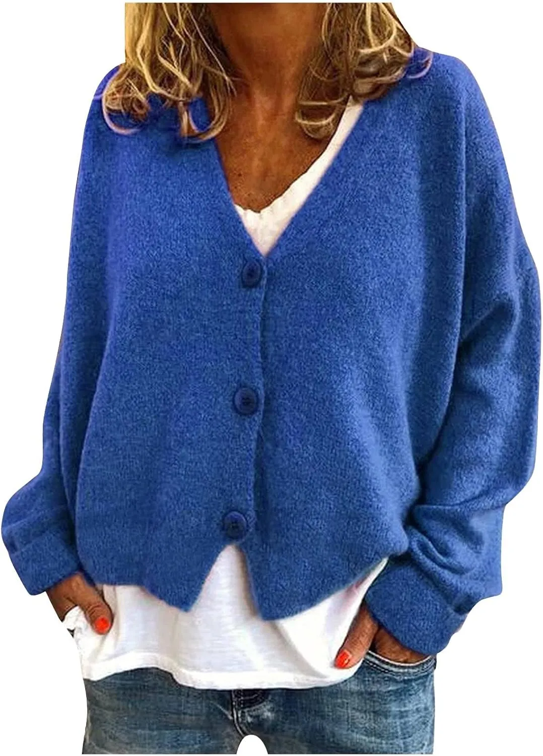 Cropped Cardigan for Women Button Down Open Front Fuzzy Fleece Solid Color Cardigans Casual Teddy Coat Trendy Fall Sweaters