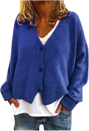 Cropped Cardigan for Women Button Down Open Front Fuzzy Fleece Solid Color Cardigans Casual Teddy Coat Trendy Fall Sweaters