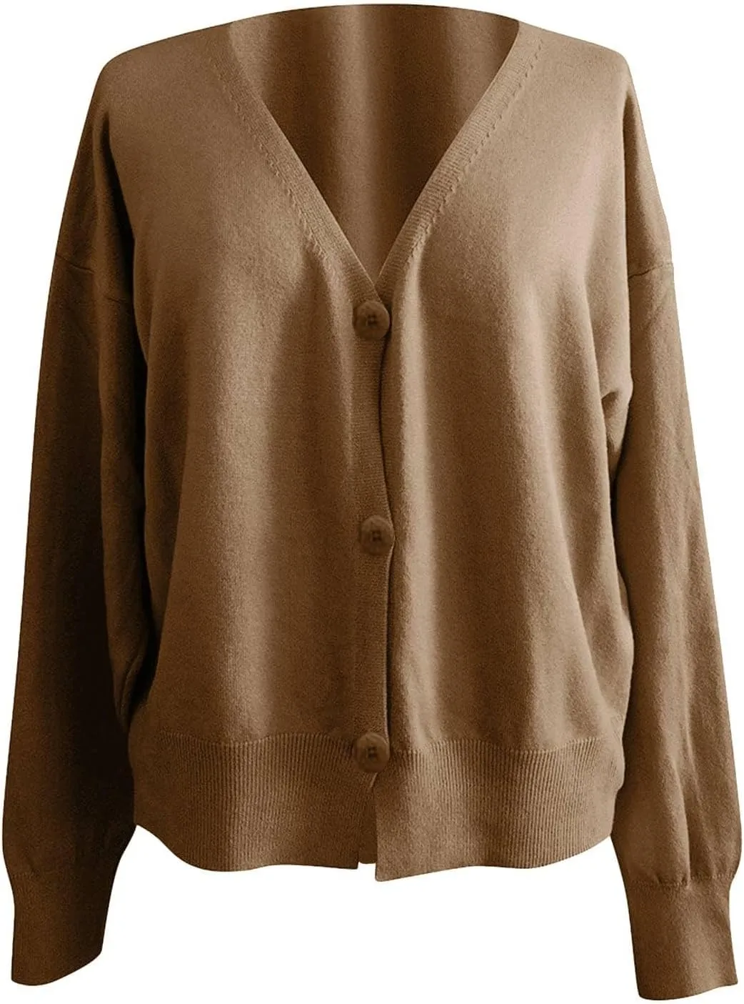 Cropped Cardigan for Women Button Down Open Front Fuzzy Fleece Solid Color Cardigans Casual Teddy Coat Trendy Fall Sweaters