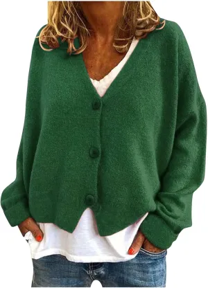 Cropped Cardigan for Women Button Down Open Front Fuzzy Fleece Solid Color Cardigans Casual Teddy Coat Trendy Fall Sweaters