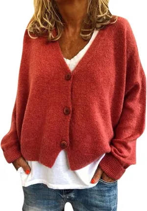 Cropped Cardigan for Women Button Down Open Front Fuzzy Fleece Solid Color Cardigans Casual Teddy Coat Trendy Fall Sweaters