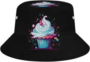 Cup Cake Sun Hats Bucket Hat Wide Brim Fishing Hat Summer Hat for Fishing, Hiking, Camping