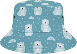 Cute Animals Bear Unisex Sun Hat Foldable Bucket Hat Fashion Fishing Hat Summer Beach Hat Brim Hat
