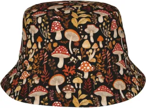 Cute Mushroom Print Sun Hats Summer Casual Wide Brim Bucket Hat Beach Travel Caps