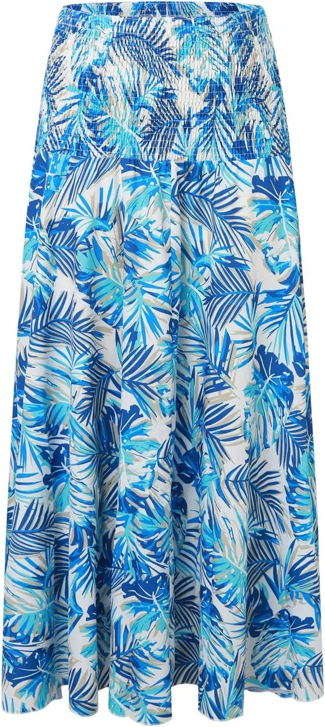 Cute Skirts for Women Trendy High Elastic Waist Paisley Print Loose Pleated Long Flowy Maxi Skirts Ladies Boha Dress