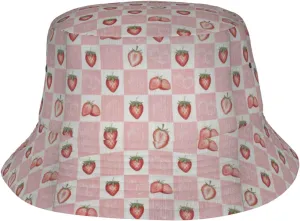 Cute Strawberry Print Bucket Hat for Men Women Wide Brim Fishing Beach Strawberry Sun Hats