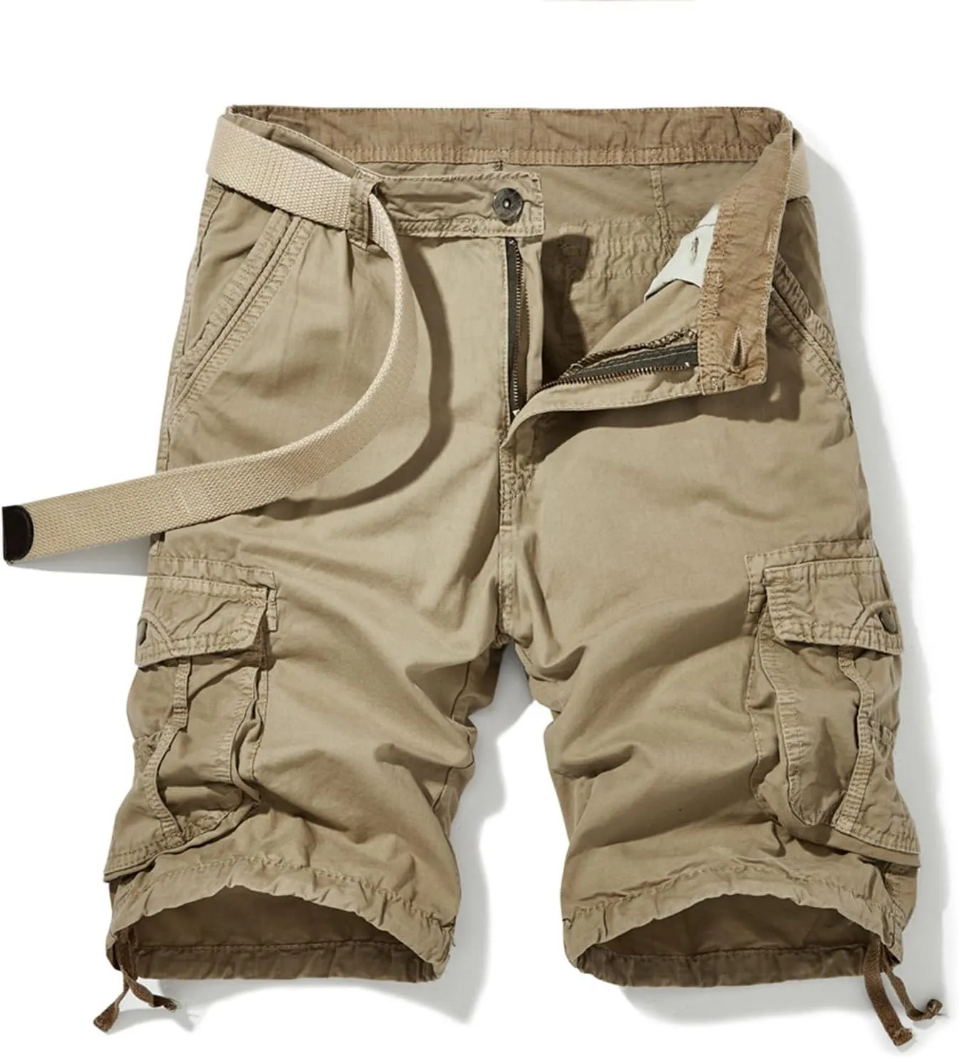 Dademeo Men's Cargo Shorts Running Shorts Multiple Utility Pockets Elastic Waist Cotton Hiking Shorts Outdoor Ripstop Shorts